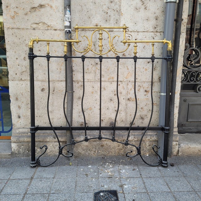 Art Nouveau Style Wrought Iron Bed Headboard, Spain, 1930s For Sale - Image 6 of 18