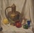 Wonderful mid century still life composition with Brass vessel, apples, turnip and pepper by Charles Kingham (American,...