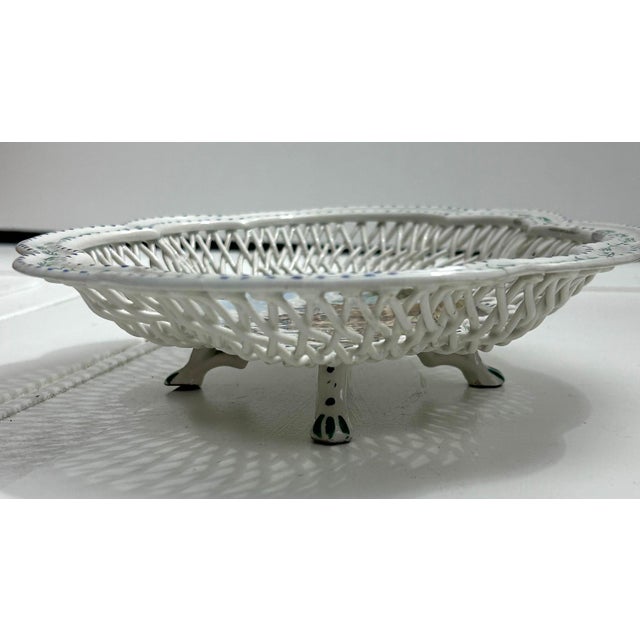 Lille France Faience Lattice Centerpiece Bowl For Sale In West Palm - Image 6 of 12