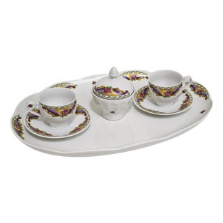 Porcelain Coffee Service from Limoges, France, 1960s, Set of 6 For Sale