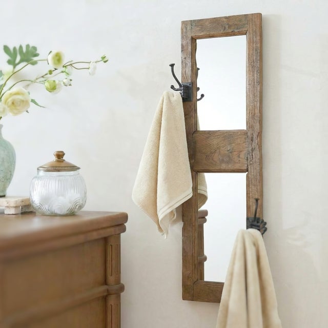 Dimensions: Small - 10" W x 36 " H Large - 11" W x 40" H This piece utilizes old elements and is handcrafted by artisans...