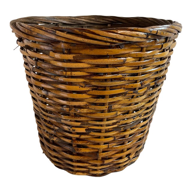 Vintage Wicker Waste Basket Chairish