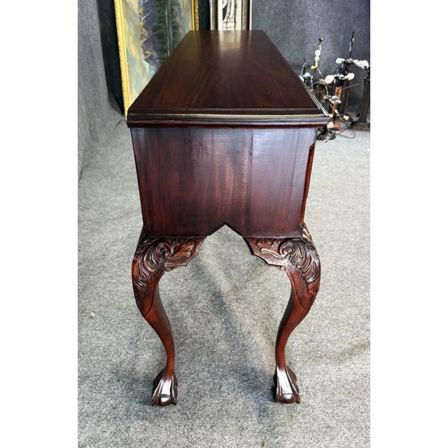 Vintage Chippendale Style Mahogany Five-Drawer Sideboard For Sale - Image 9 of 11
