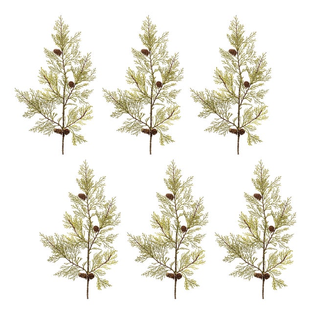 Rustic Pine and Pinecones Spray (Set of 6) For Sale - Image 3 of 3