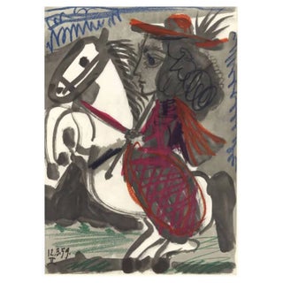 Pablo Picasso, Jacqueline Riding Horse from Toros y Toreros, Original Lithograph, 1961 For Sale