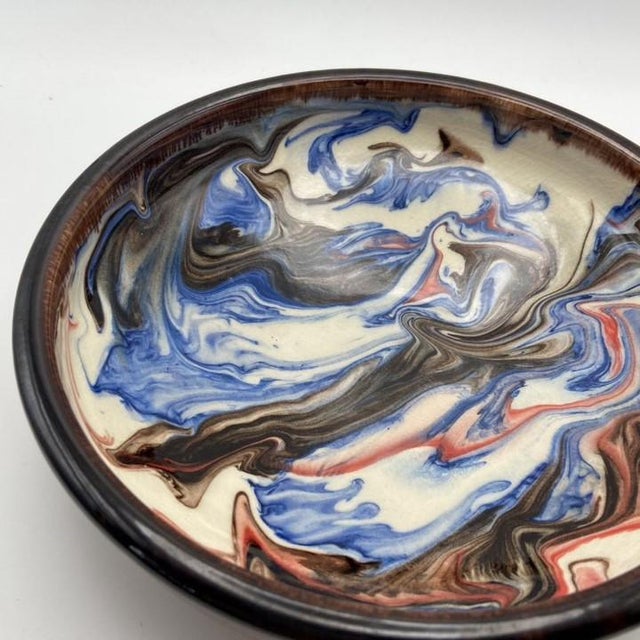 Aparicio Ceramics (Ceràmiques Aparicio) Catalonian Swirl Glaze Bowl, Spain For Sale - Image 4 of 12