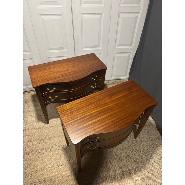 Pair of Serpentine Front Nightstand For Sale - Image 15 of 17