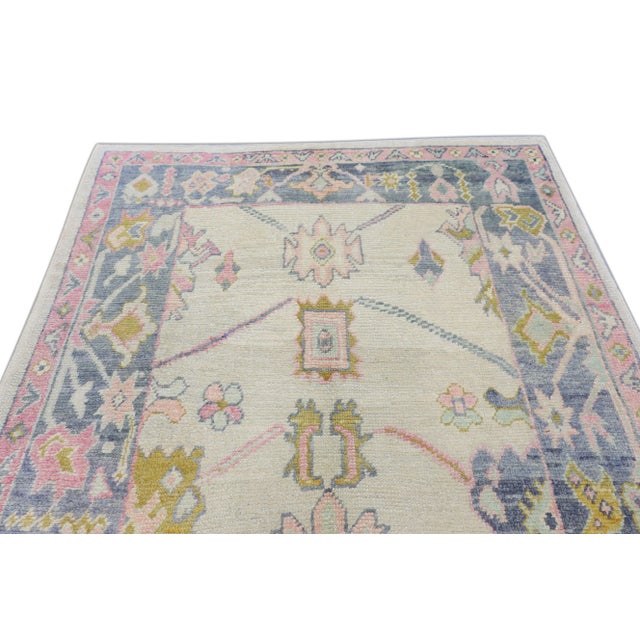 Textile 21st Century Handwoven Oriental Desert Sand & Gray Turkish Oushak Rug 5'8" X 6'11" For Sale - Image 7 of 9