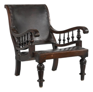 Antique Anglo-Indian Teakwood Library/Lounge Chair