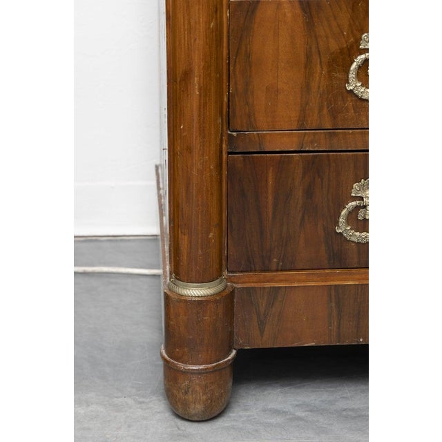 Brown French Empire Mahogany Commode With Black Marble Top For Sale - Image 8 of 8