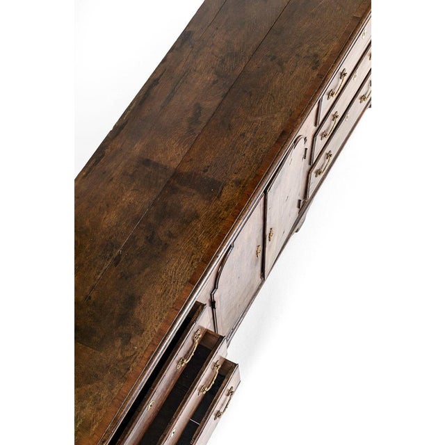 George III English Oak and Walnut Dresser Base For Sale - Image 6 of 15