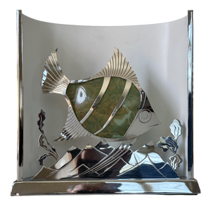 Vintage Fish Lamp in Chrome-Plated Brass, 1950s