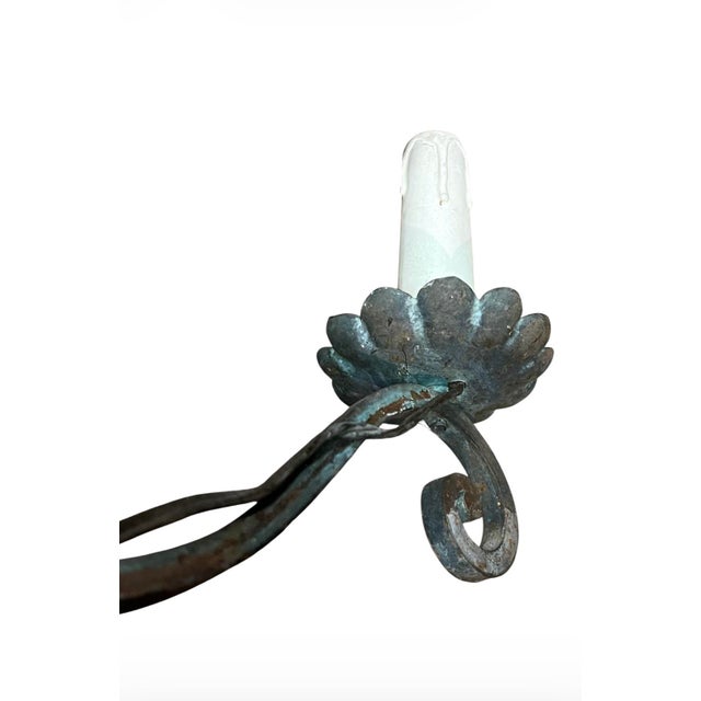 Large Decorative Wrought Iron Wall Sconces, French, circa 1950 - A Pair For Sale - Image 15 of 18