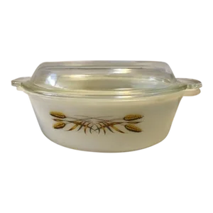Vintage Anchor Hocking Fire-King Wheat Casserole and Lid