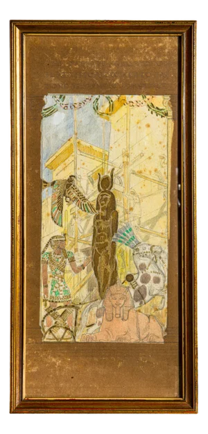 Camillo Innocenti, Middle Eastern Scenes, Watercolors, 1926, Framed, Set of 2