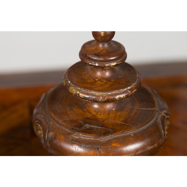 Pair of Italian 1800s Walnut Fragments Carved in the Front, with Lucite Bases For Sale In Atlanta - Image 6 of 8