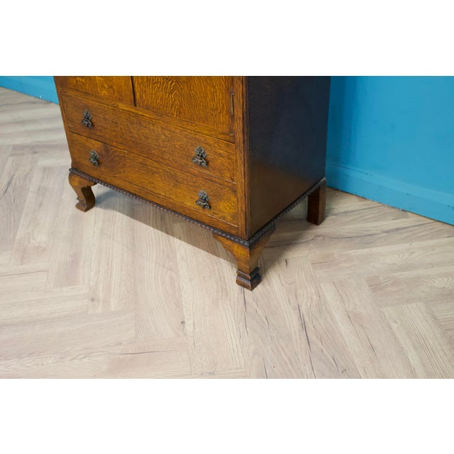 Wood Art Deco Oak Linen Cabinet, 1930s For Sale - Image 7 of 11