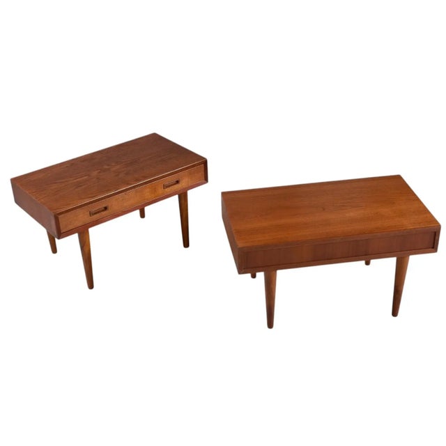 1960s Lyby Mobler Danish Teak Wide Nightstands or Side Tables For Sale - Image 5 of 14