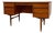 Vintage Mid Century Modern Danish Teak Executive Desk With Rear Bookshelf. For Sale