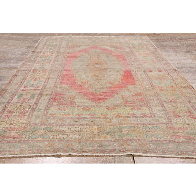 Vintage Turkish Oushak Rug, 04'09 X 08'11 For Sale - Image 9 of 10
