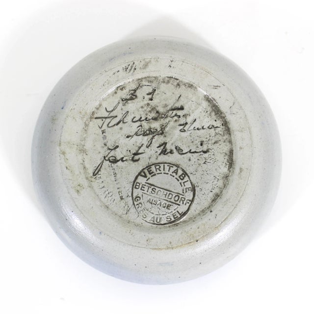 1970s Alsace Souvenir Ashtray Gres Au Sel Schmitter À Betschdorf Salt and Sandstone Ashtray Dish For Sale - Image 6 of 9