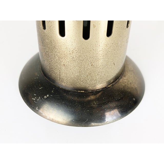 Mid-Century Modern Burnished Metal and Opaline Glass Table Lamp by Asti for Adrasteia, 1960s For Sale - Image 3 of 11