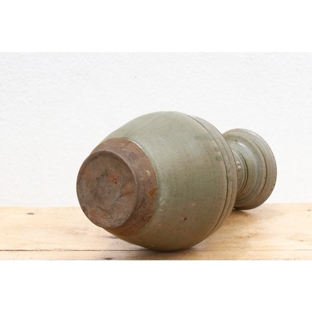 Celadon Song Dynasty Style Celadon Glazed Vase For Sale - Image 8 of 10