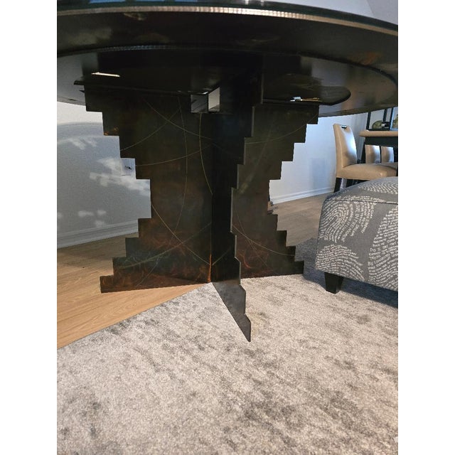 Rustic 1990s 60 Inch Laser Etched Southwestern Dining Table For Sale - Image 3 of 9