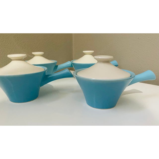 1950s 1950s Mid Century Soup Bowls With Lids - Set of 4 For Sale - Image 5 of 6