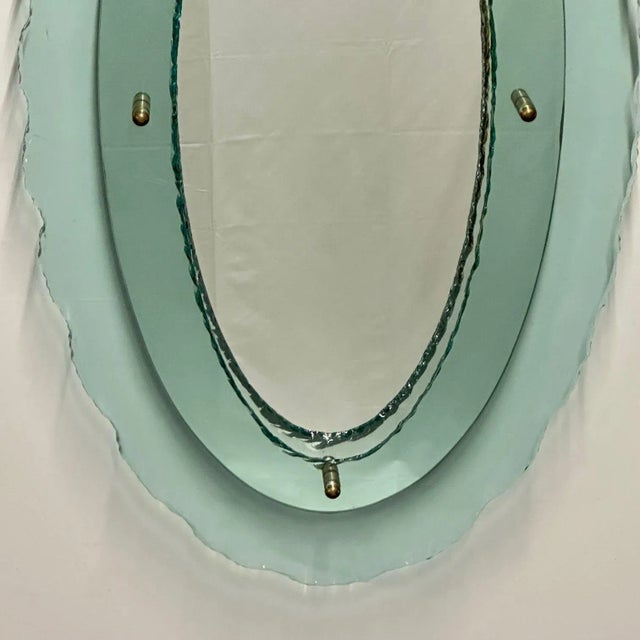 1970s Italian Mid-Century Modern Fontana Arte Oval Glass Mirror or Plateau or Tray For Sale - Image 5 of 12