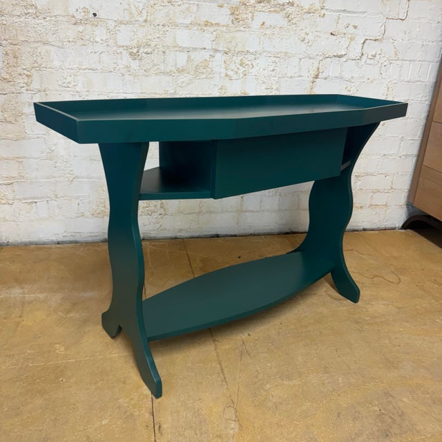 Mid-Century Modern Lozere Console Table - Emerald Green For Sale - Image 3 of 11