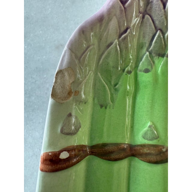 Set of 3 Vintage Italian Majolica Asparagus Plates For Sale - Image 10 of 10