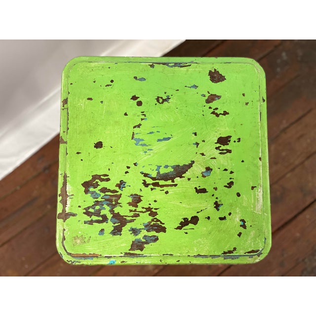 Petite Shabby Chic Queen Anne Style 1930s End Table For Sale - Image 10 of 12