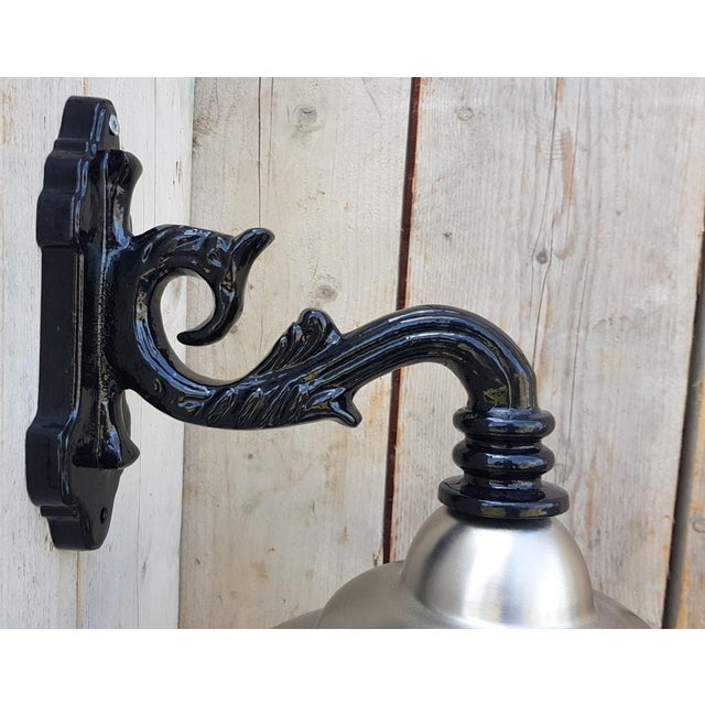 Antique Italian Black Pewter Wall Lantern For Sale - Image 5 of 7