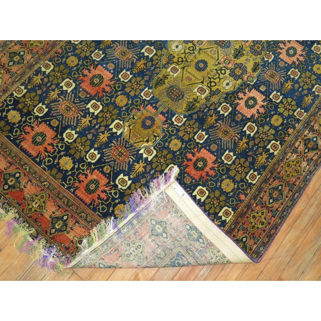 Blue Zabihi Collection 19th Century Antique Persian Senneh Rug - 4'5" x 6'11" For Sale - Image 8 of 12