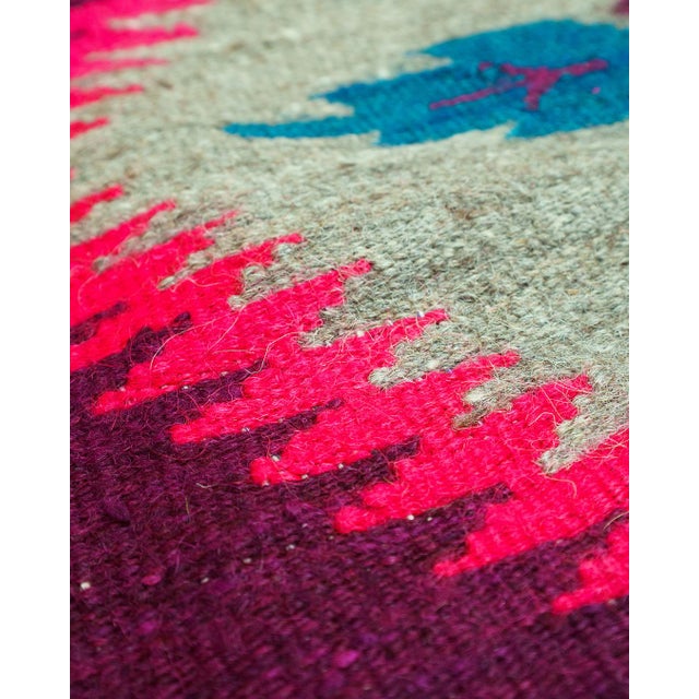 Rustic Vintage Romanian-Balkan Handwoven Wool Flatweave Runner Rug with Geometric Medallions, 1970s For Sale - Image 3 of 11