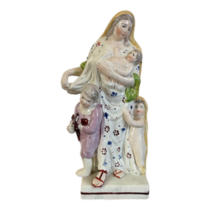Antique Early 19th Century English Staffordshire Pearlware Neoclassical Figure of Charity