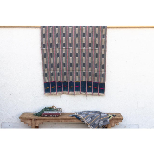 Textile Vintage Baoule African "Bandama Sunset" Ikat Throw For Sale - Image 7 of 7