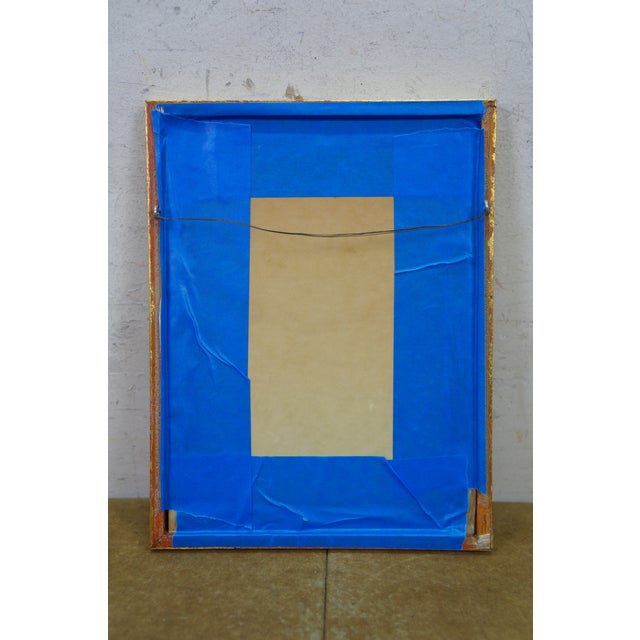 Blue Mid 20th Century H. McRae Church Steeple Cityscape Watercolor Painting 9" For Sale - Image 8 of 8