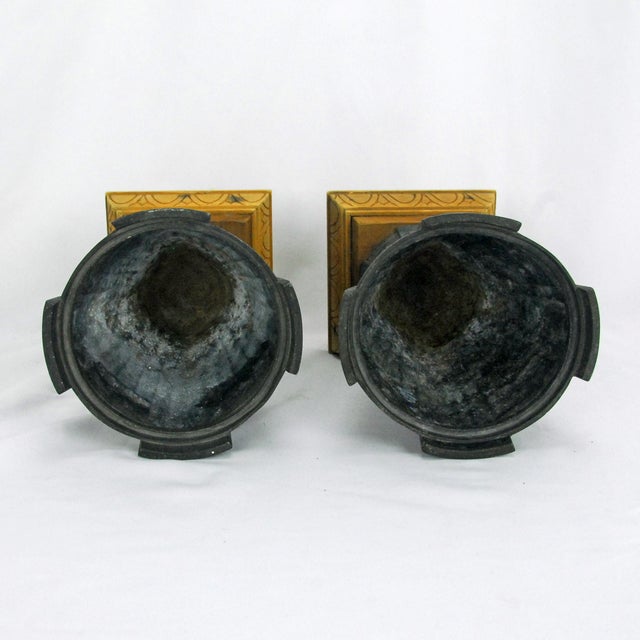 Pair of Art Deco Mantel Urn Vases 1920’s-30’s For Sale - Image 9 of 10