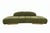 Metal Le Croissant Modern Curved Sofa in Green For Sale - Image 7 of 11