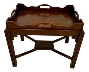 Antique Edwardian Mahogany Butlers Tray on Stand, 1910