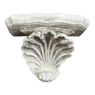 1970s Shell and Acanthus Concrete Stone Grotto Wall Bracket For Sale