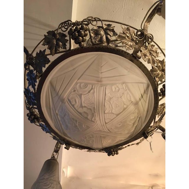 Art Deco French Art Deco Chandelier With Grapes Motif For Sale - Image 3 of 6