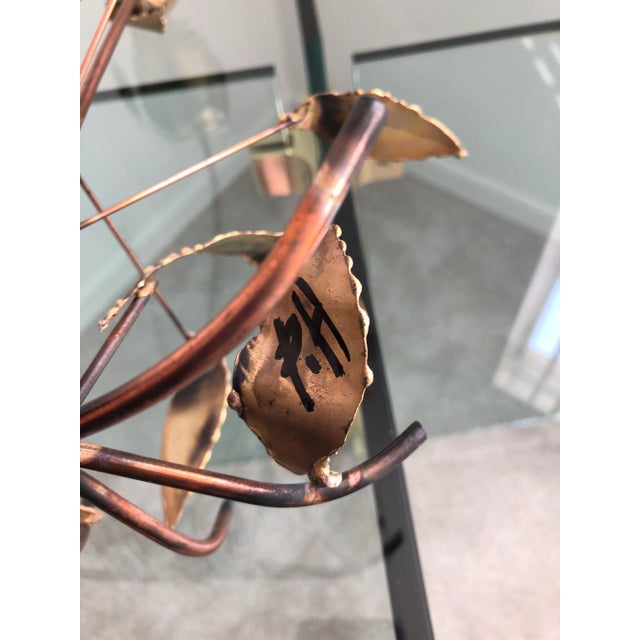 1970s Brutalist Metal Brass Flower Art Sculpture For Sale - Image 4 of 6
