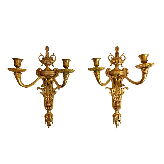 Antique Louis XVI Neo-Classical French Bronze Wall Sconces, 1900s, Set of 2 For Sale - Image 13 of 13