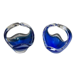 Mid 20th Century Flygsfors Coquille Glass Bowls - Set of 2
