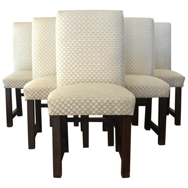 Set of Six Art Deco Dining Chairs With New Upholstery by Lizzo, Italy For Sale - Image 11 of 11