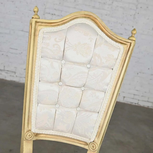 Hollywood Regency Louis XVI Style Vintage White Dressing or Accent Chair Attributed to Prince Howard For Sale - Image 10 of 13