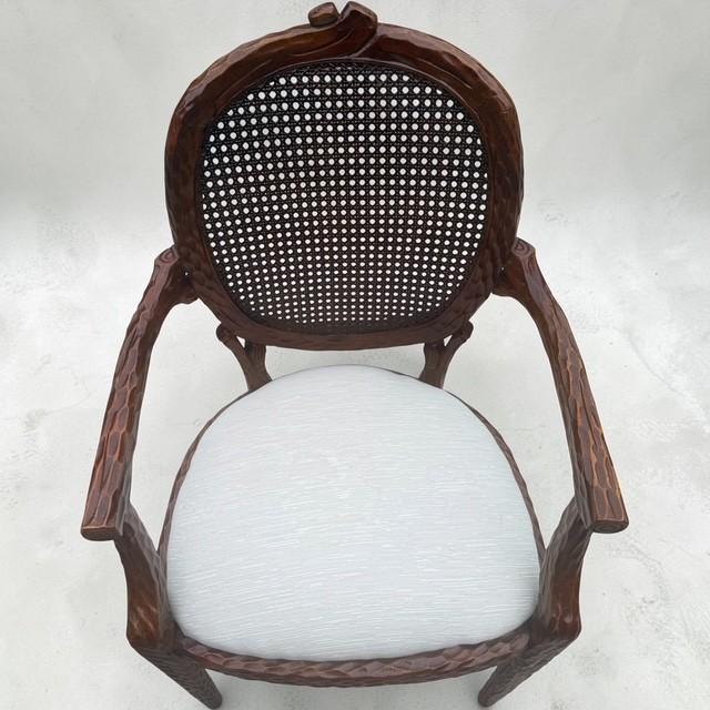 1970s Restored French Provincial Cane Back Armchairs – Pair For Sale - Image 11 of 18